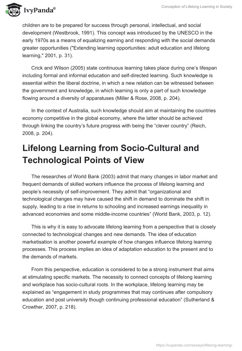 Conception of Lifelong Learning in Society. Page 2