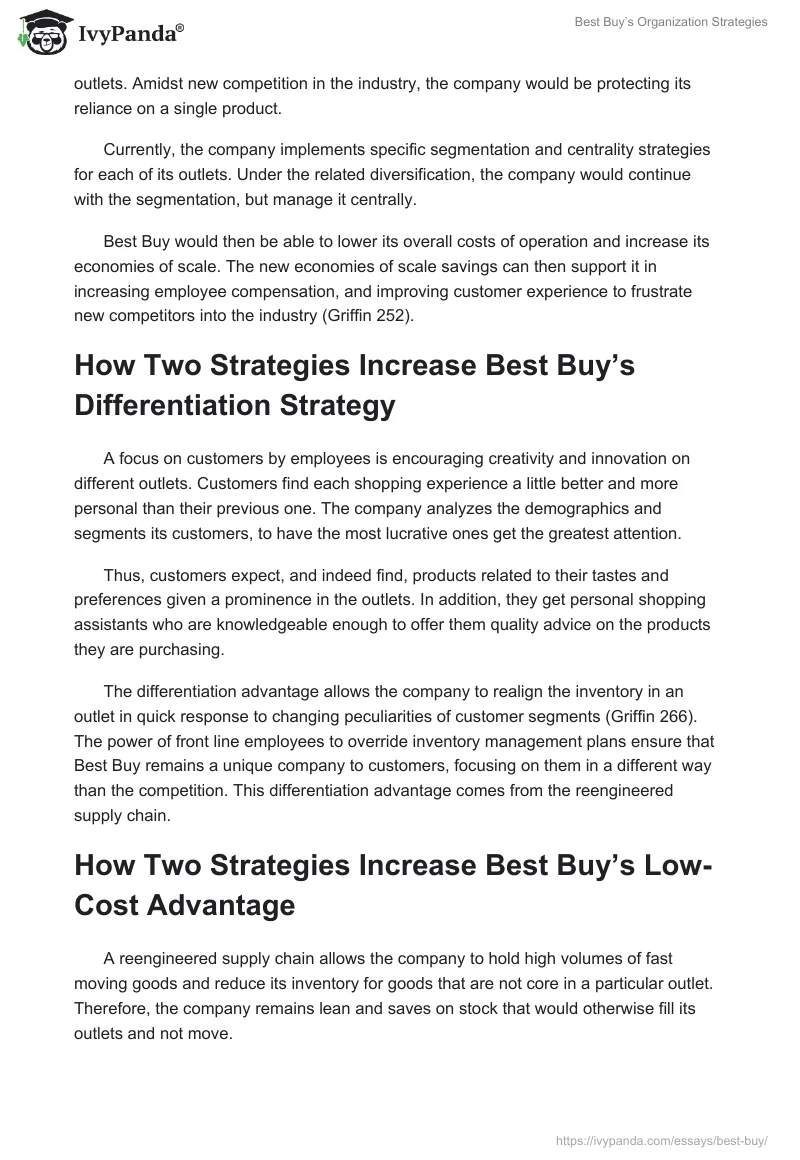 Best Buy’s Organization Strategies. Page 2