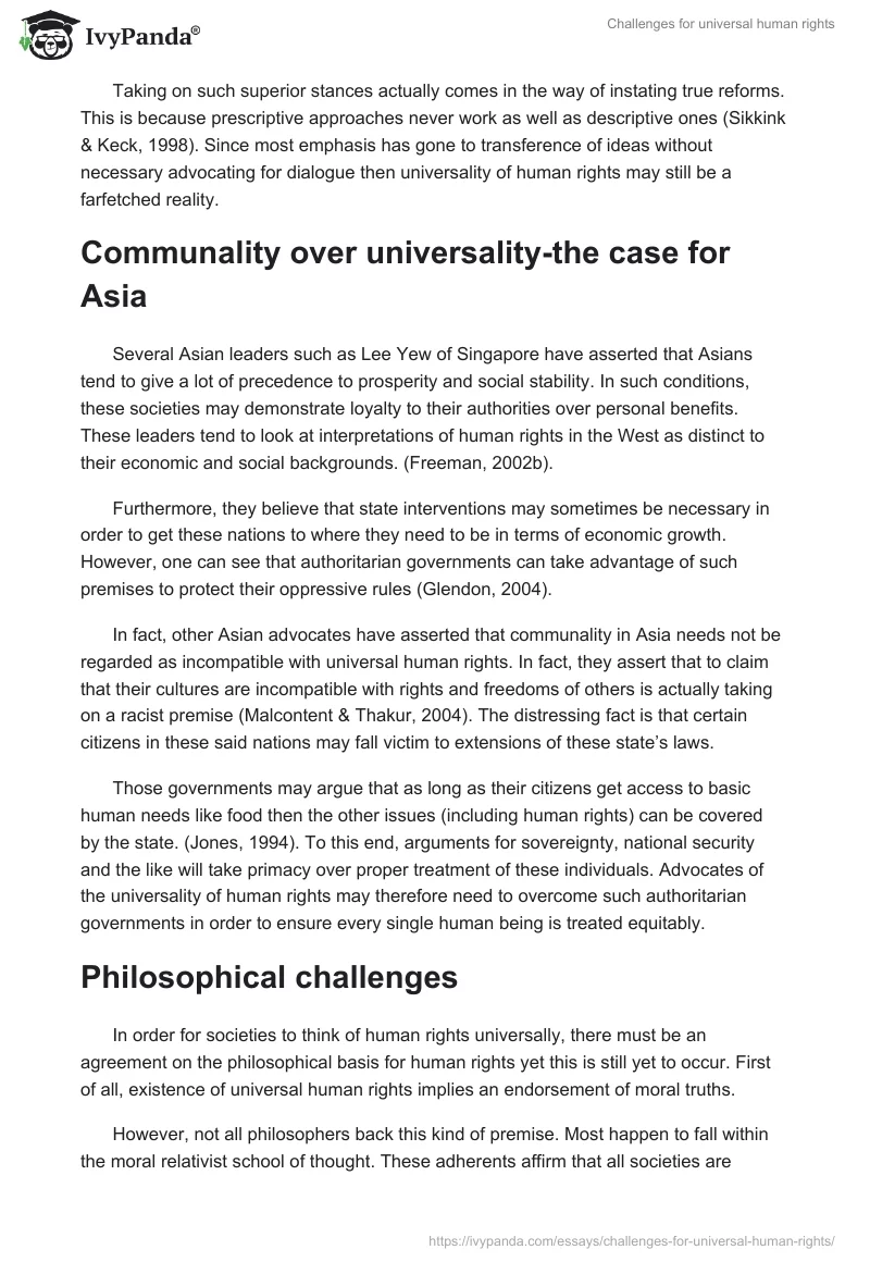 Challenges for Universal Human Rights. Page 3
