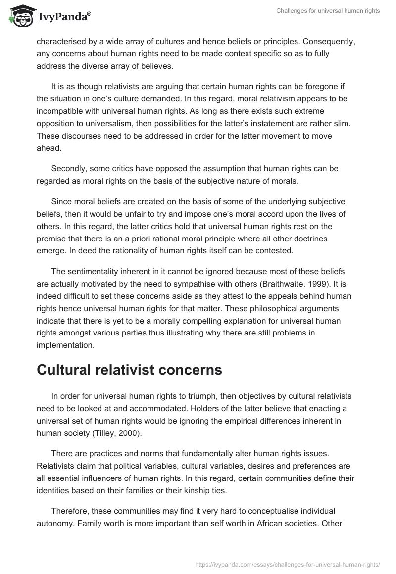 Challenges for Universal Human Rights. Page 4
