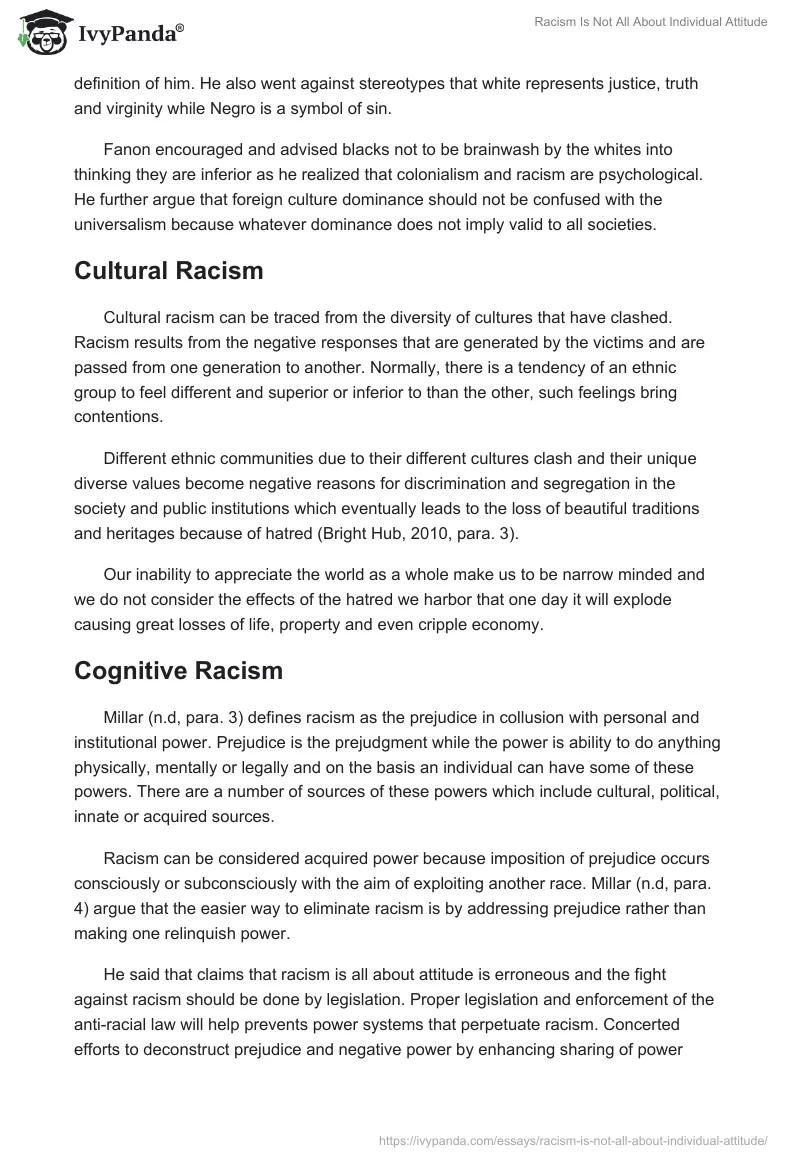 Racism Is Not All About Individual Attitude. Page 4