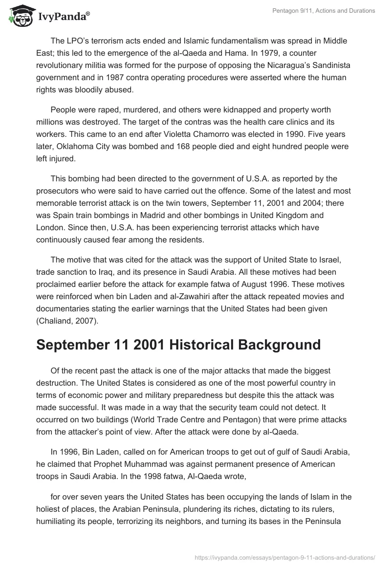 Pentagon 9/11, Actions and Durations. Page 4