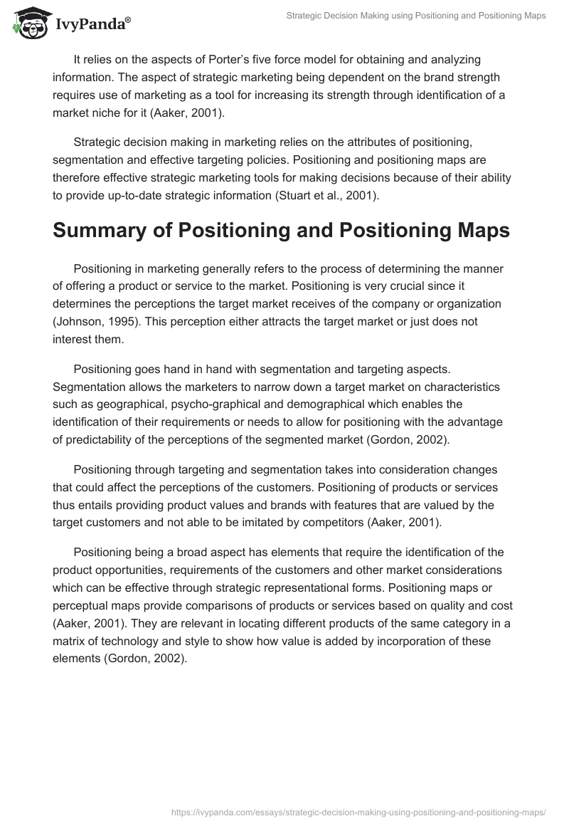 Strategic Decision Making using Positioning and Positioning Maps. Page 2