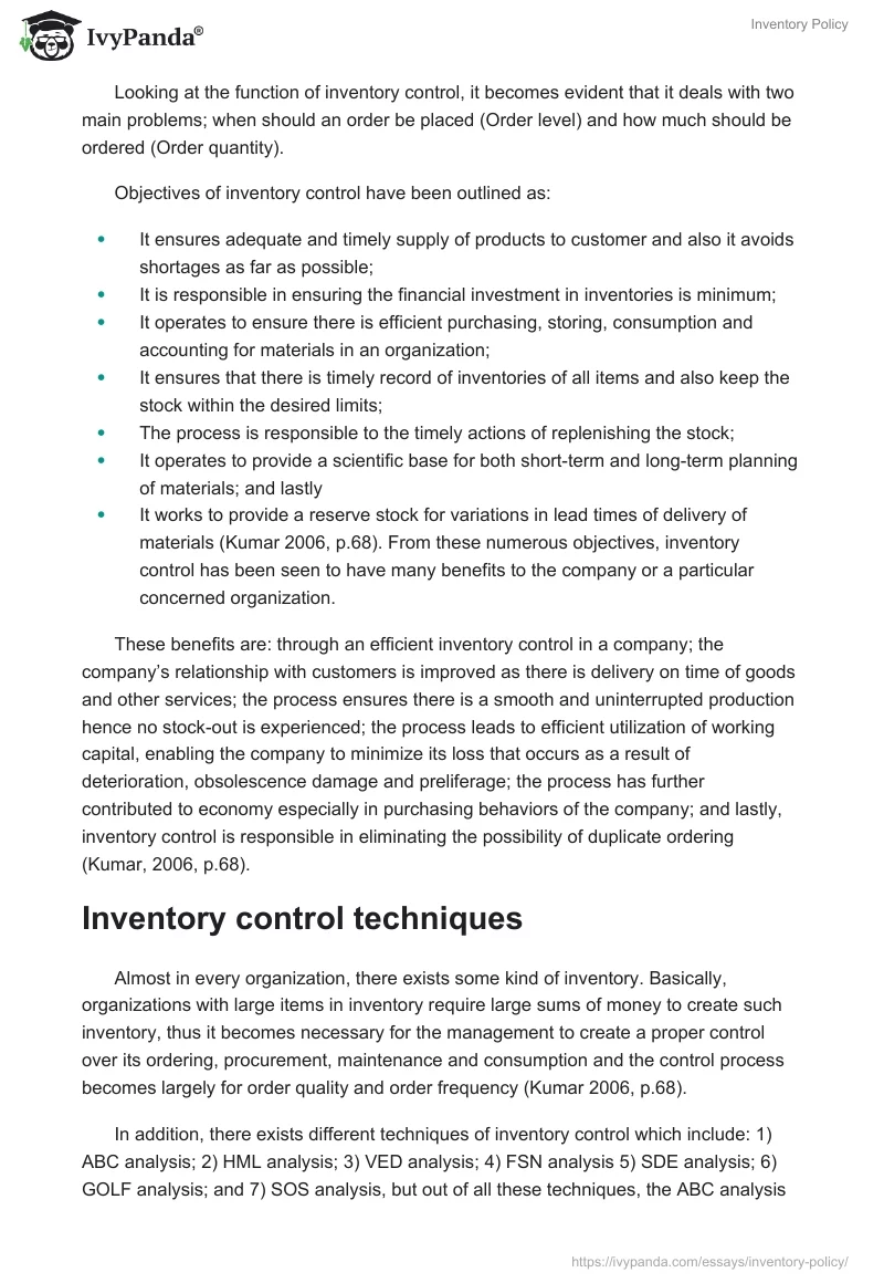 Inventory Policy. Page 3