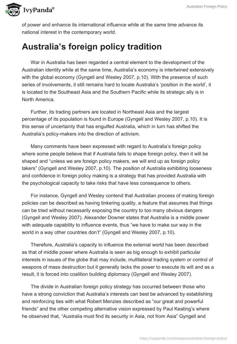Australian Foreign Policy. Page 2