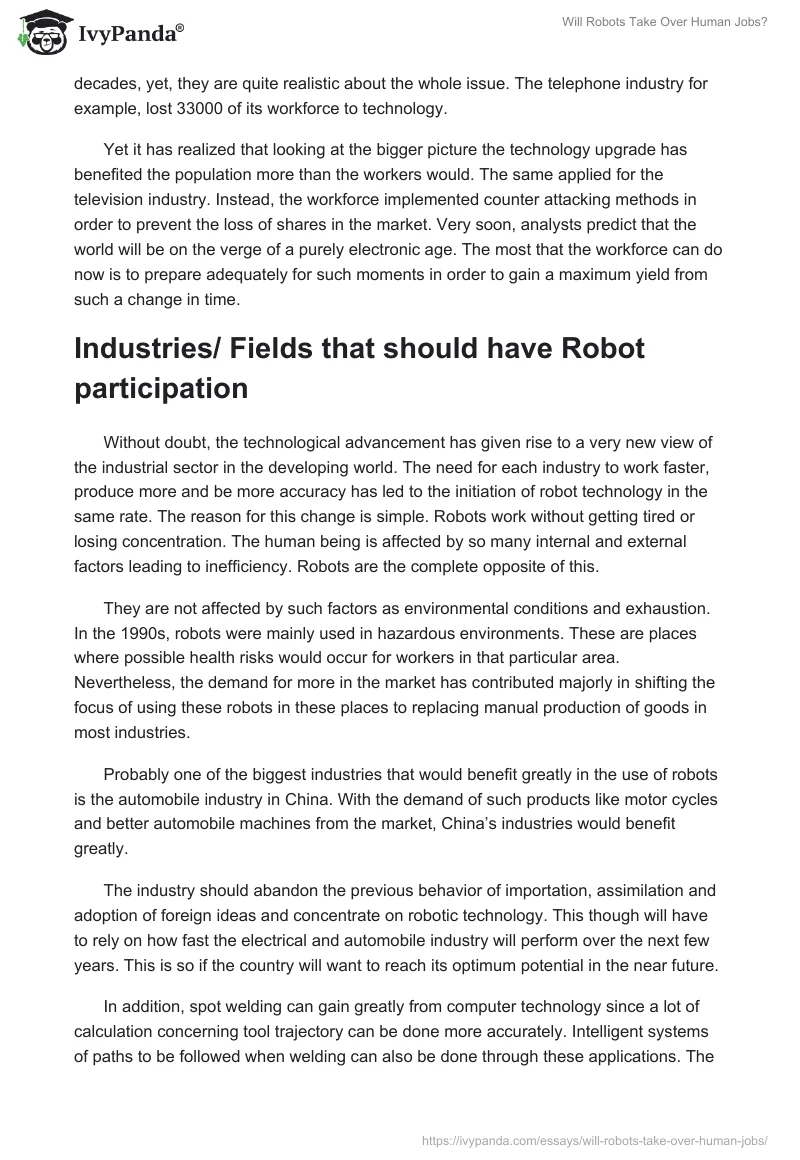 Will Robots Take Over Human Jobs?. Page 4