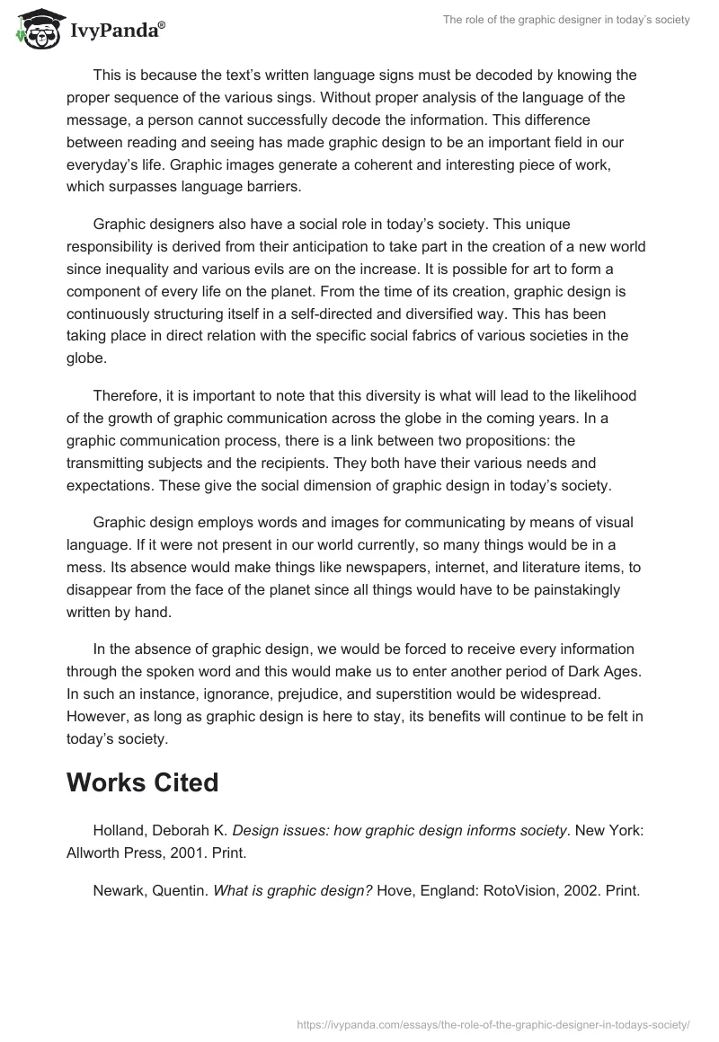 The Role of the Graphic Designer in Today’s Society. Page 3
