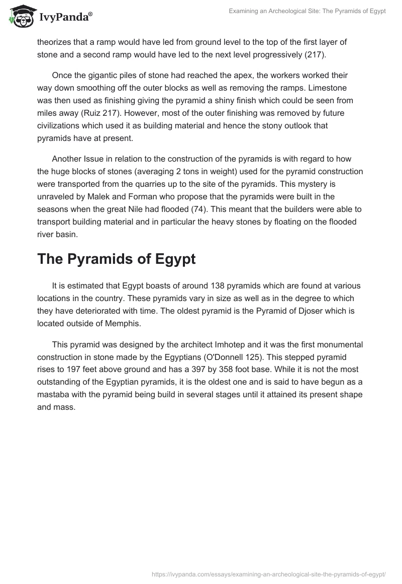 Examining an Archeological Site: The Pyramids of Egypt. Page 5