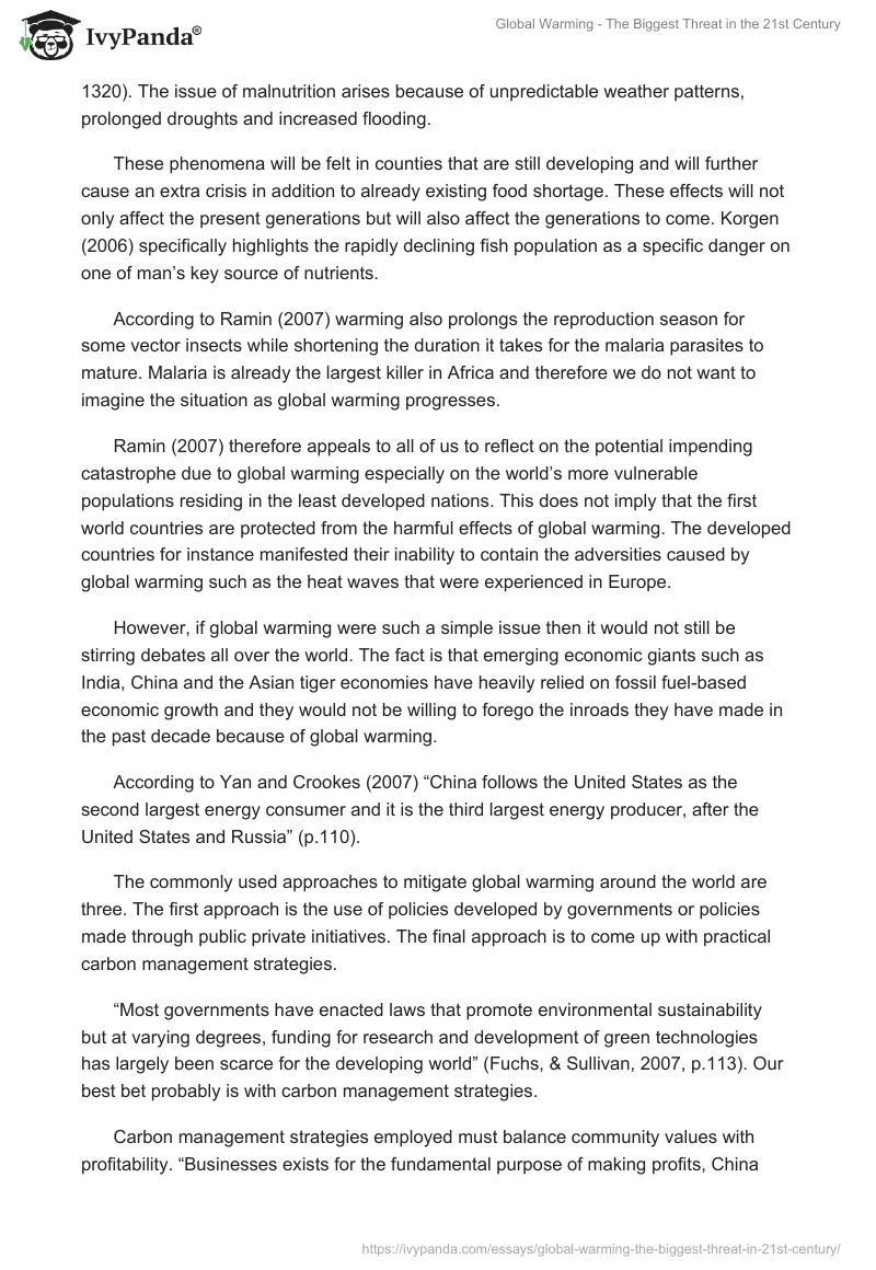 Global Warming - The Biggest Threat in the 21st Century. Page 2