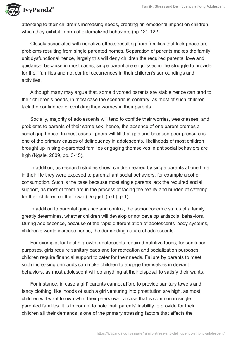 Family, Stress and Delinquency among Adolescent. Page 4