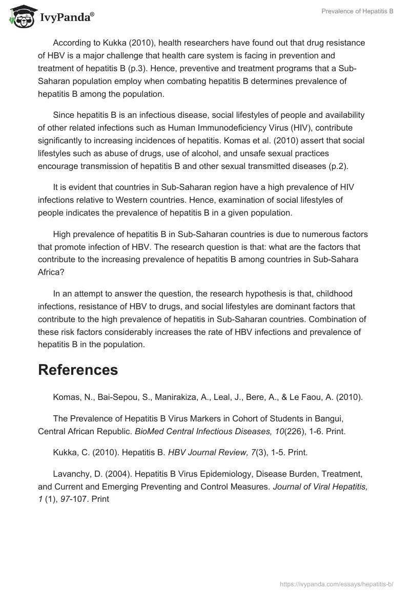 Prevalence of Hepatitis B. Page 2