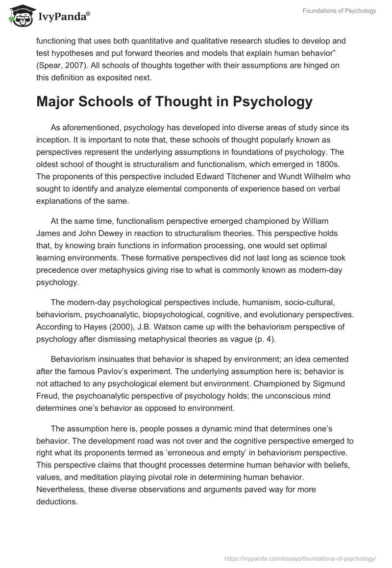 Foundations of Psychology. Page 2