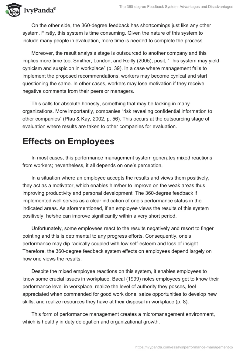 The 360-degree Feedback System: Advantages and Disadvantages . Page 4