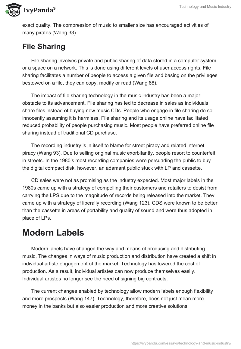 Technology and Music Industry. Page 3
