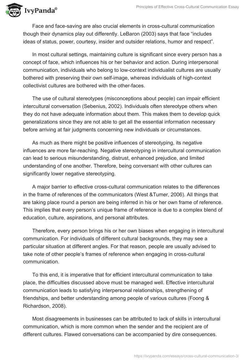 Principles of Effective Cross-Cultural Communication Essay. Page 3