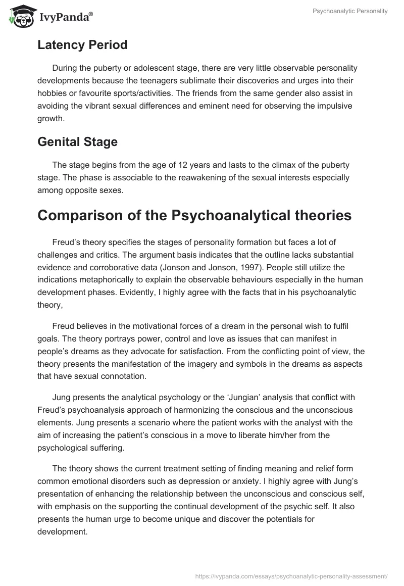 Psychoanalytic Personality. Page 3