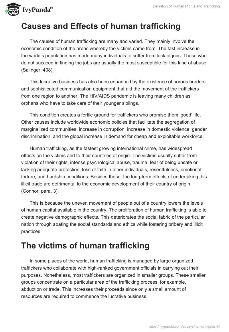 Definition of Human Rights and Trafficking. Page 4