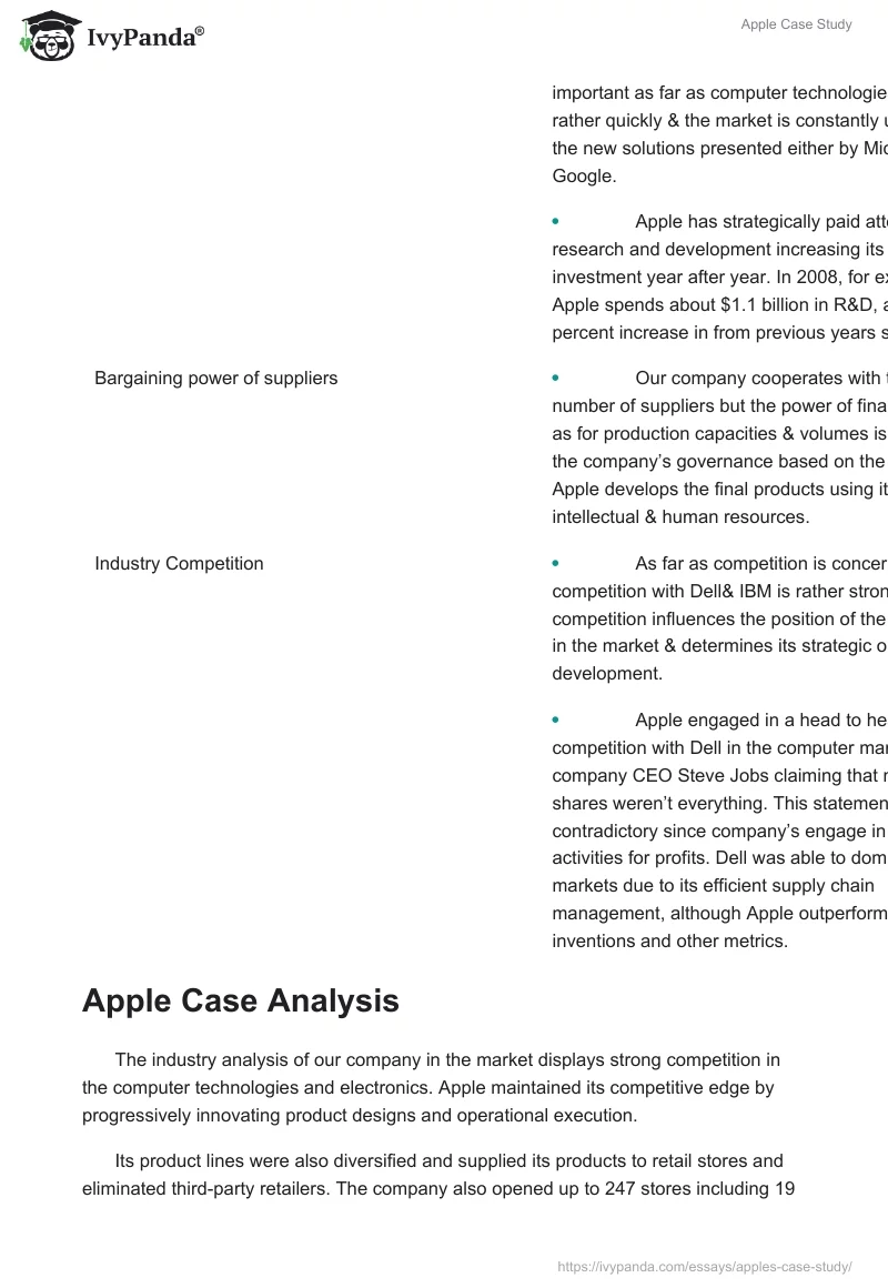 Apple Case Study. Page 5
