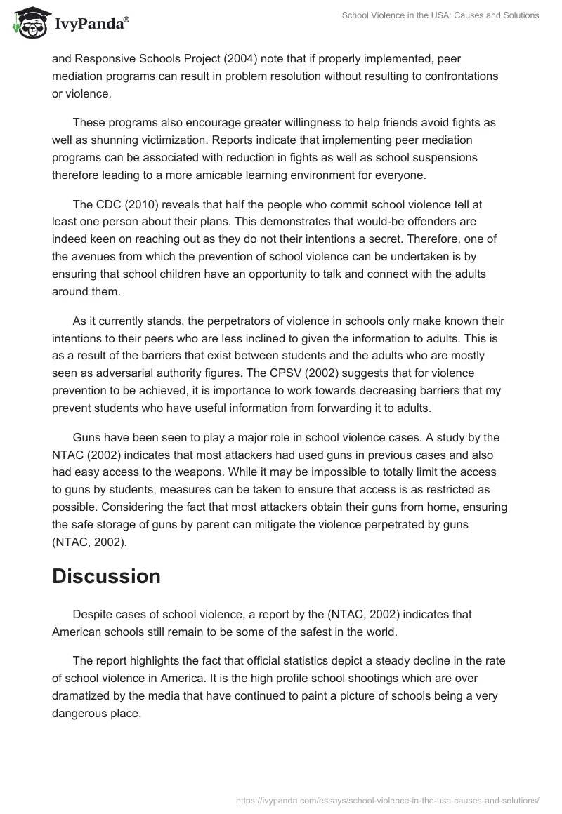 School Violence in the USA: Causes and Solutions. Page 4