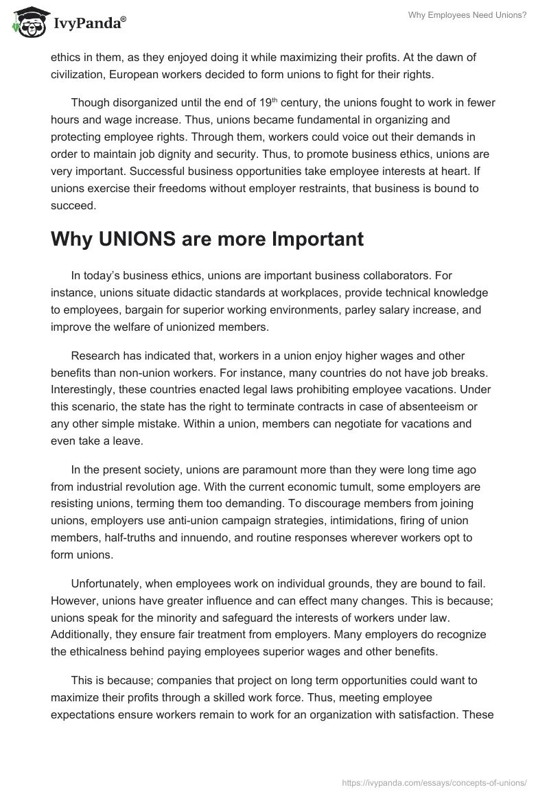 Why Employees Need Unions?. Page 2