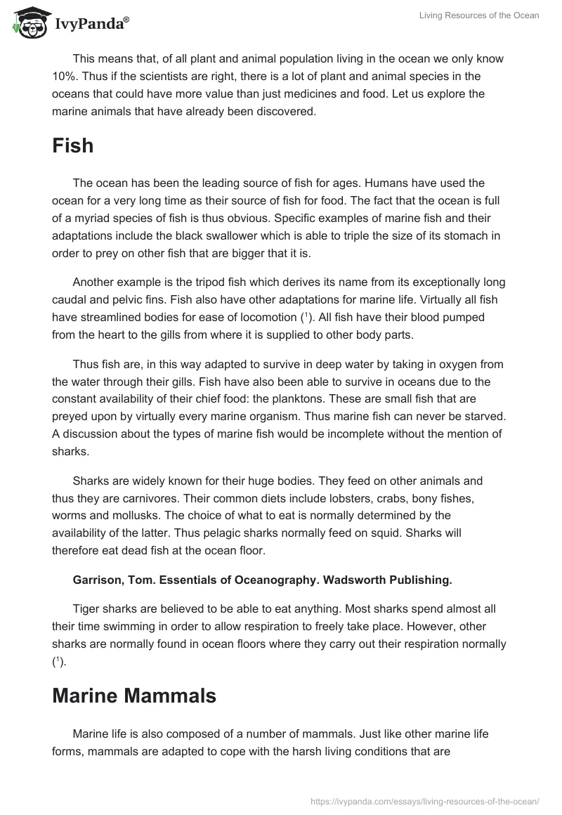 Living Resources of the Ocean. Page 2