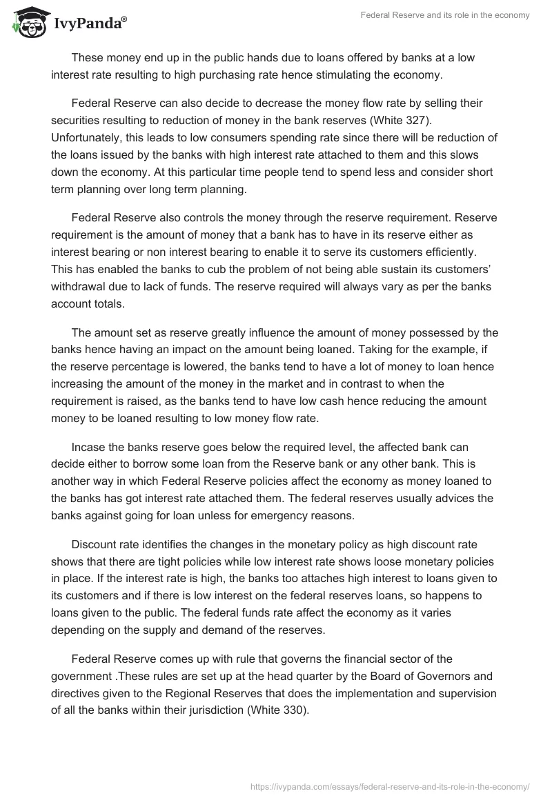 Federal Reserve and its role in the economy. Page 3