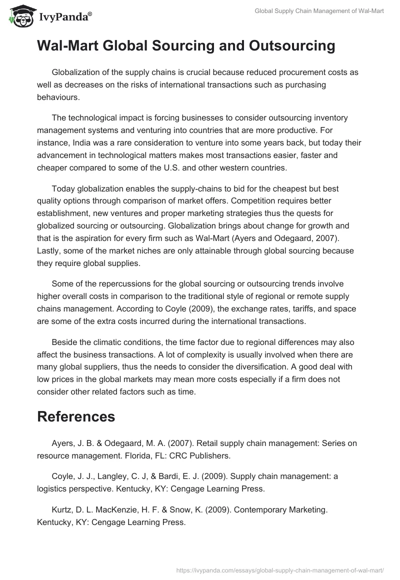 Global Supply Chain Management of Wal-Mart. Page 4