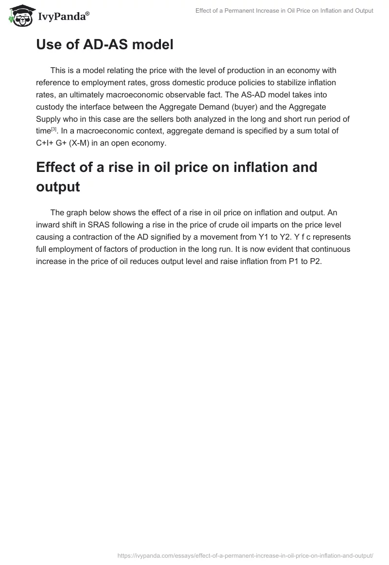 Effect of a Permanent Increase in Oil Price on Inflation and Output. Page 2