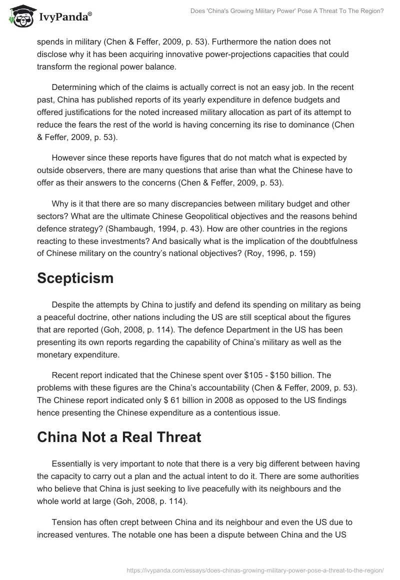 Does 'China's Growing Military Power' Pose a Threat to the Region?. Page 2