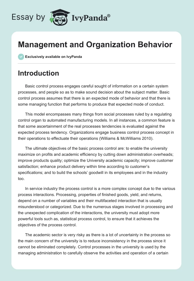 Management and Organization Behavior. Page 1