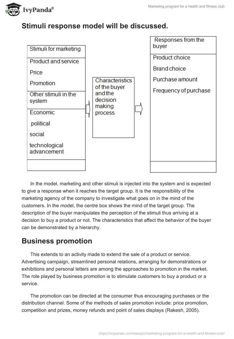 Marketing program for a health and fitness club. Page 3