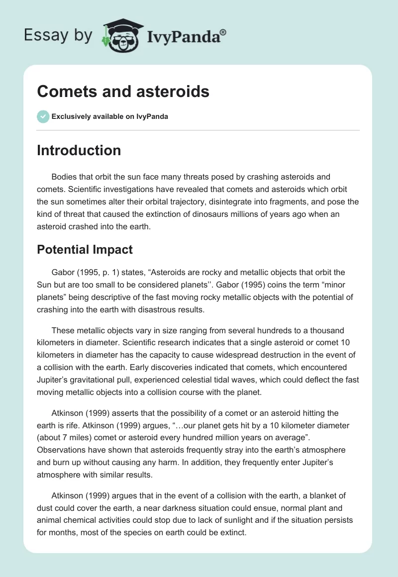 Comets and asteroids. Page 1
