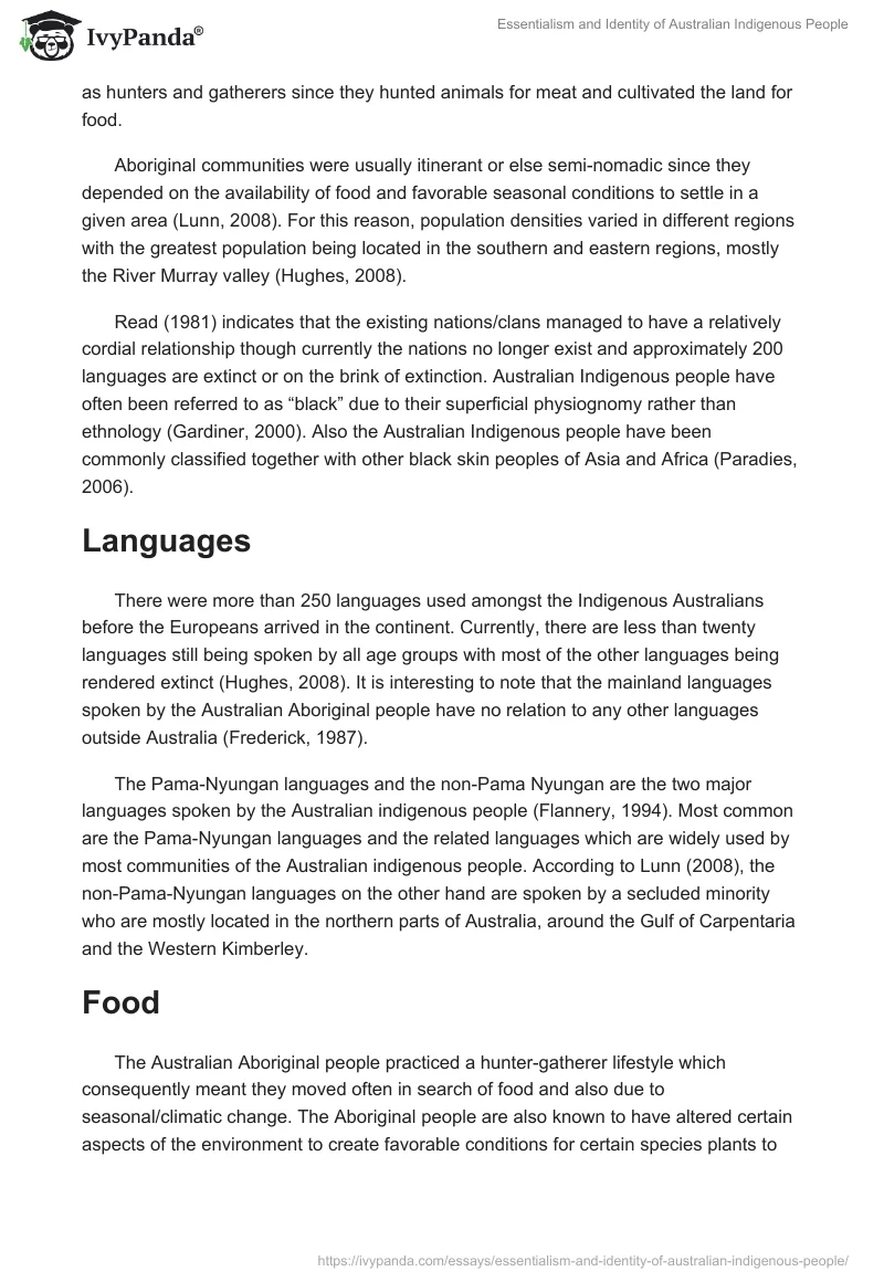 Essentialism and Identity of Australian Indigenous People. Page 2
