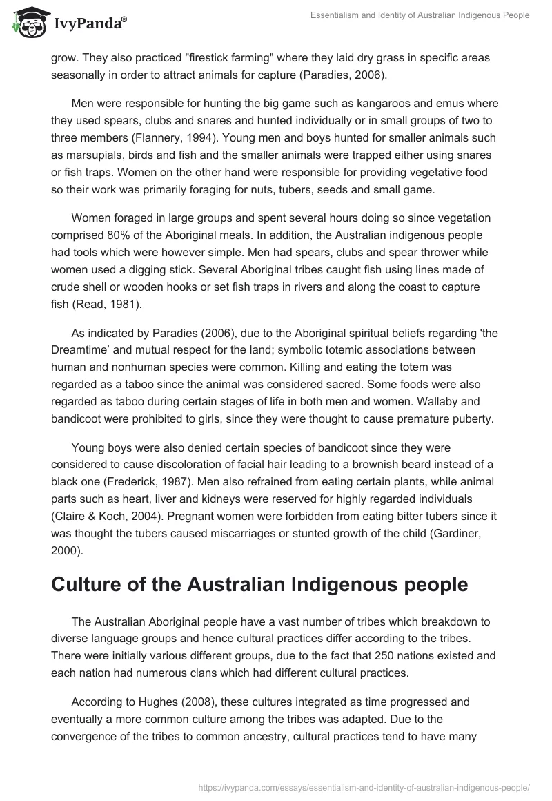 Essentialism and Identity of Australian Indigenous People. Page 3