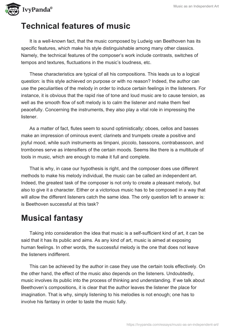 Music as an Independent Art. Page 2