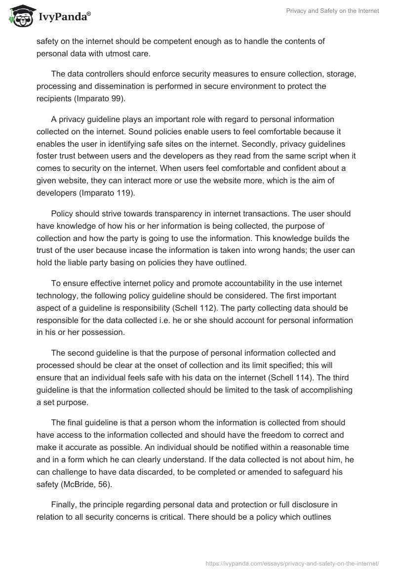 Privacy and Safety on the Internet. Page 2