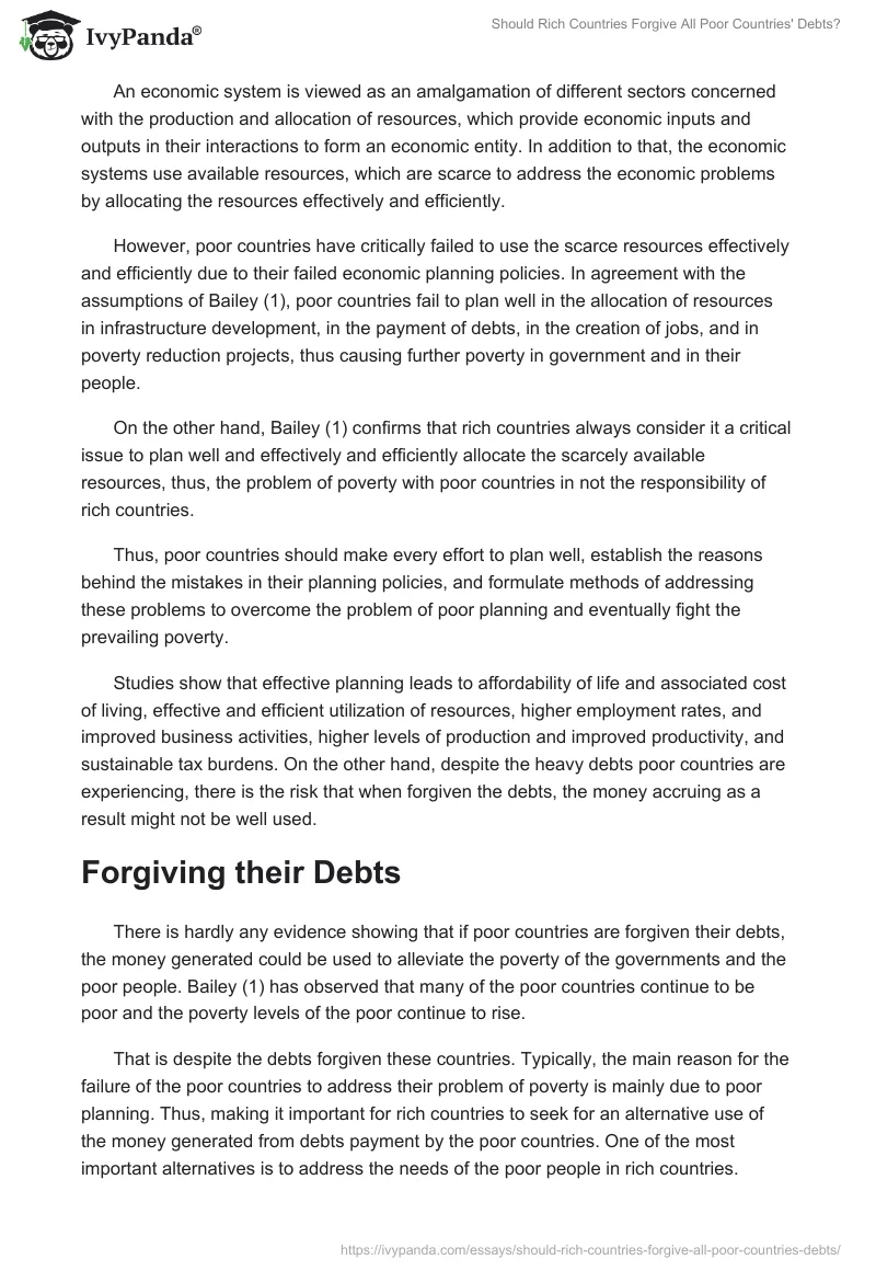 Should Rich Countries Forgive All Poor Countries' Debts?. Page 2