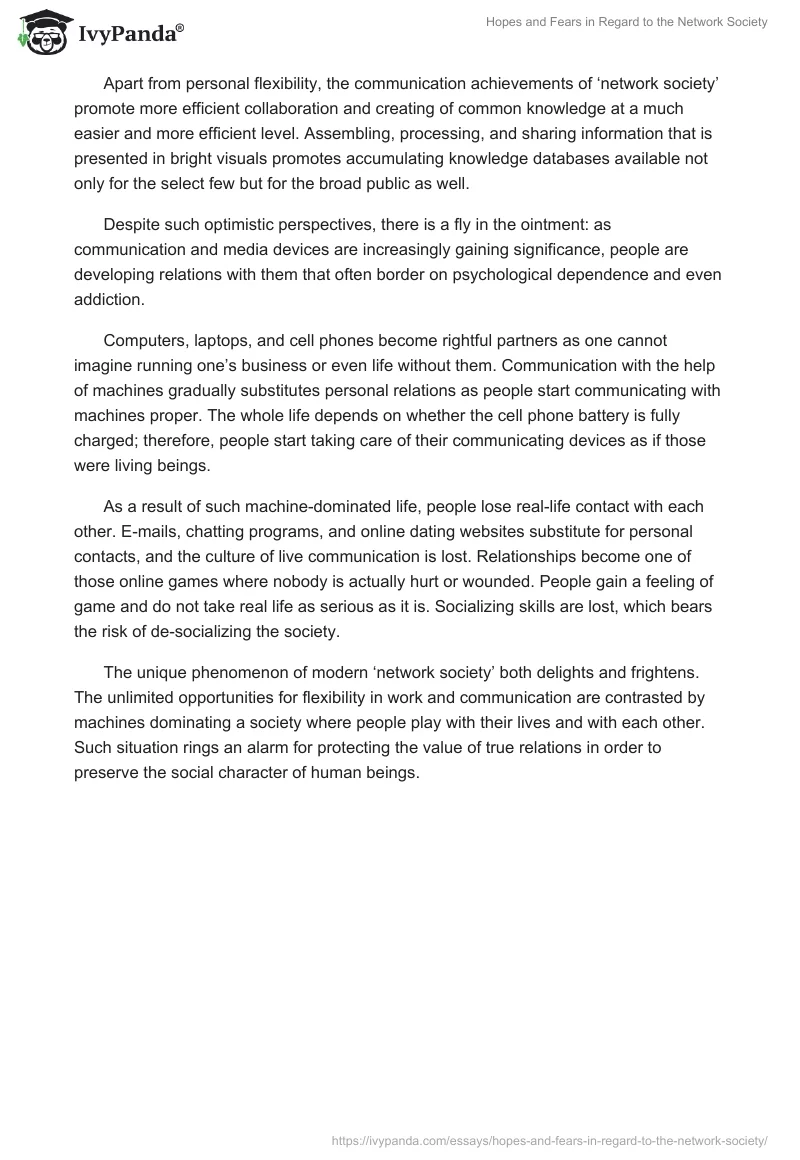 Hopes and Fears in Regard to the "Network Society". Page 2