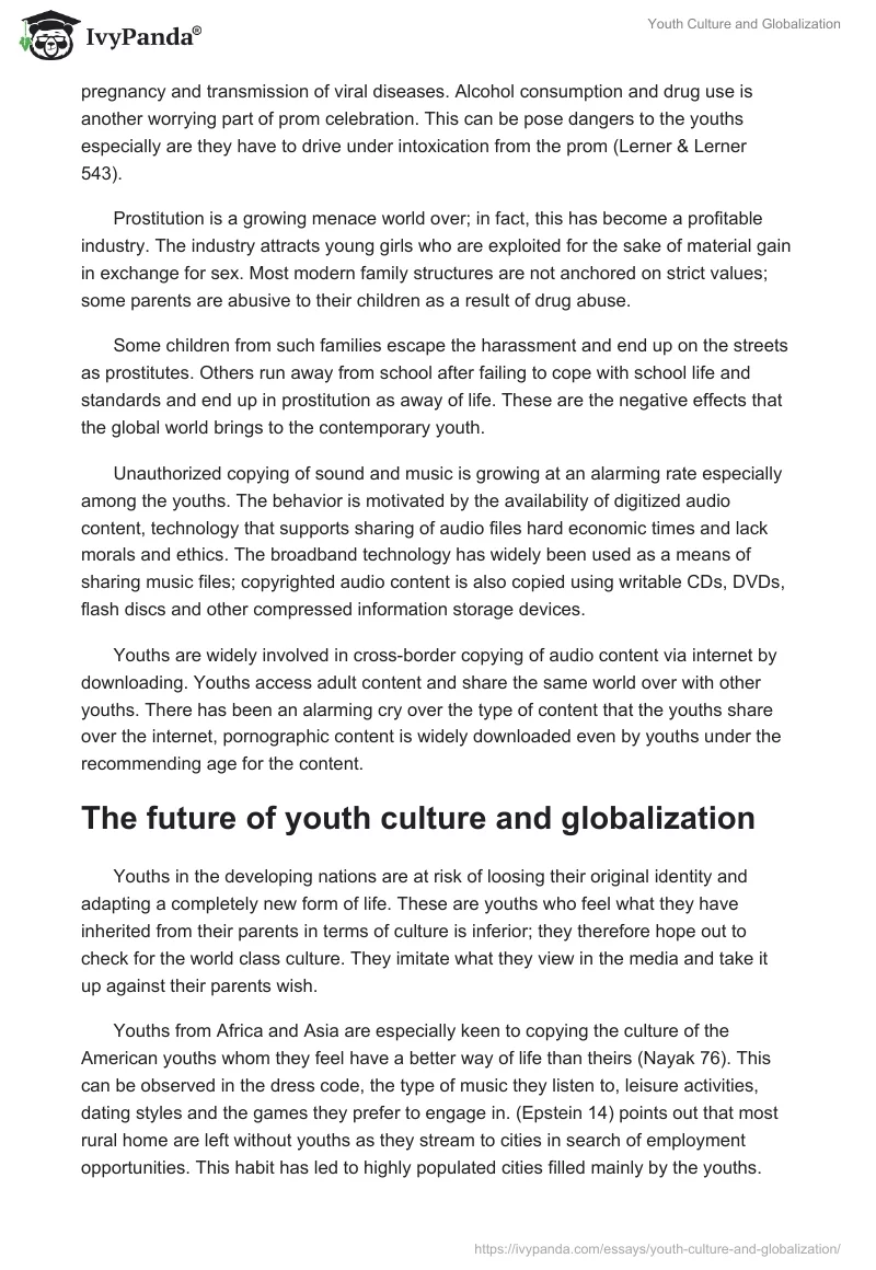 Youth Culture and Globalization. Page 5