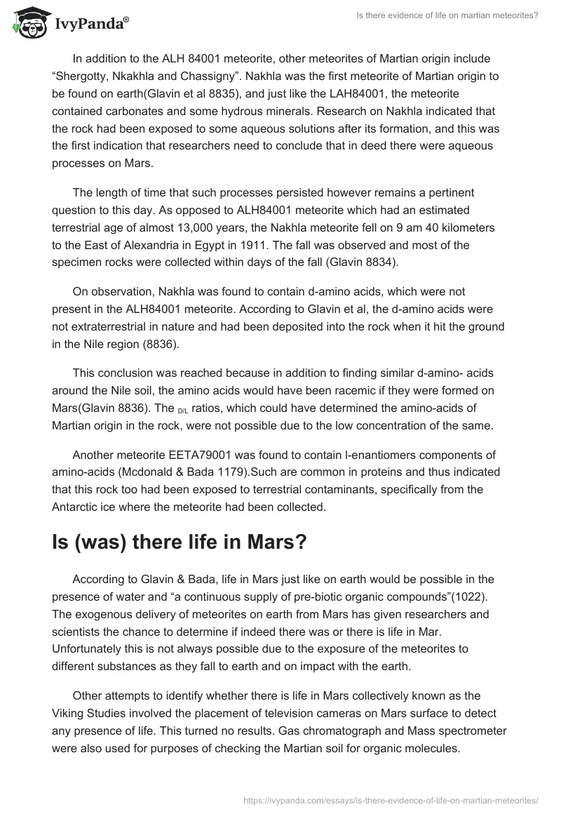 Is there evidence of life on martian meteorites?. Page 5