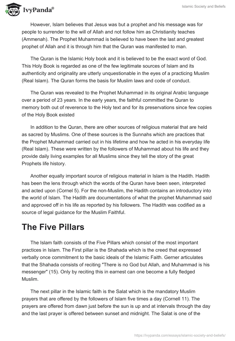 Islamic Society and Beliefs. Page 2
