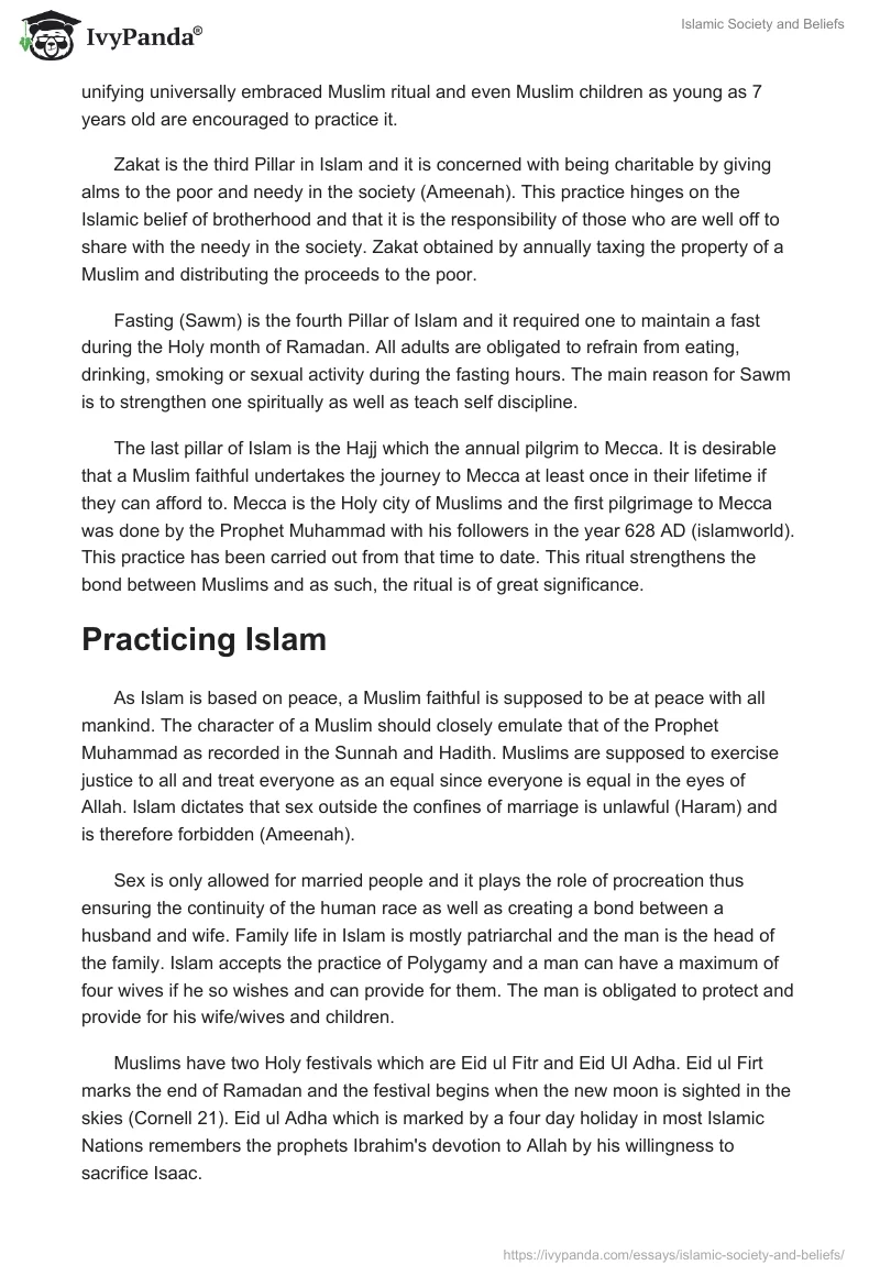 Islamic Society and Beliefs. Page 3