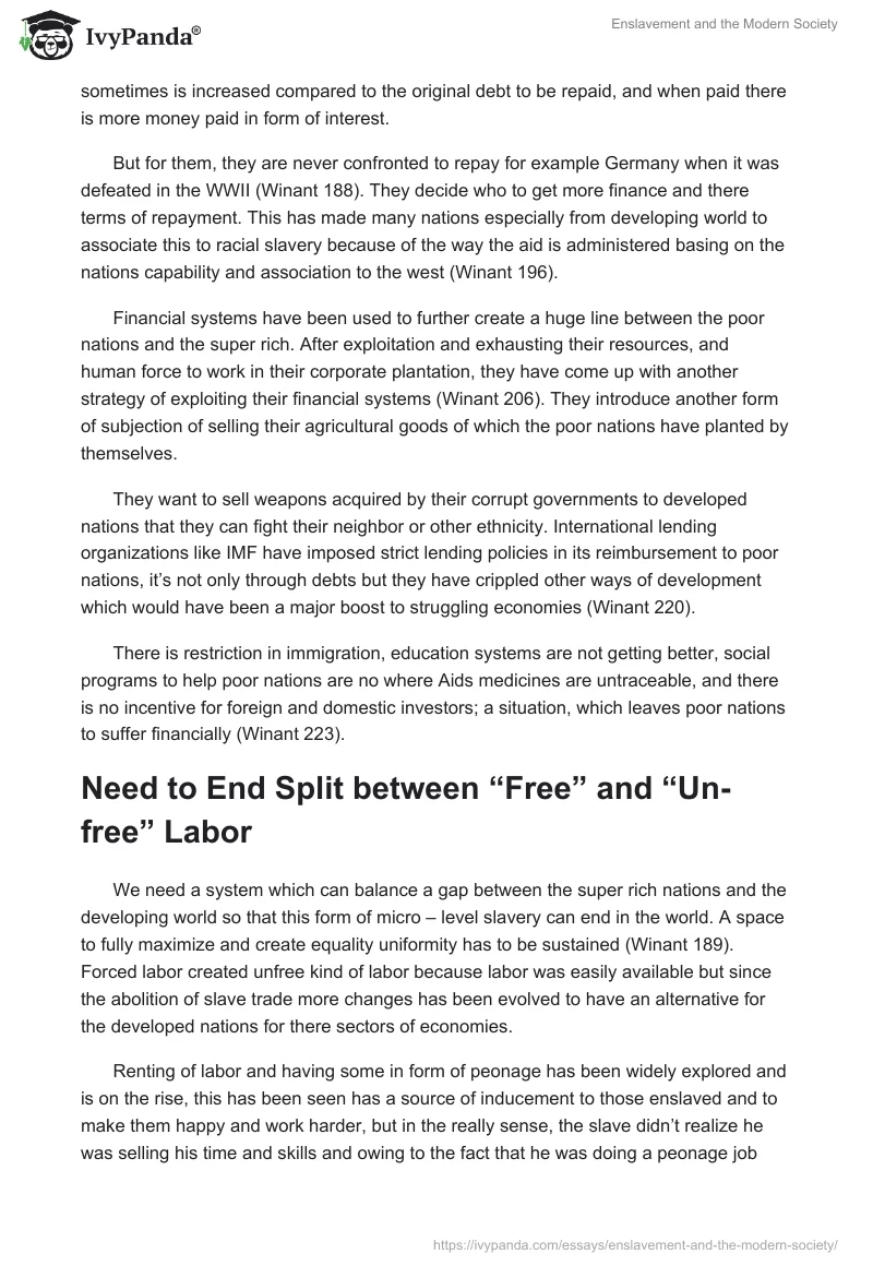 Enslavement and the Modern Society. Page 3