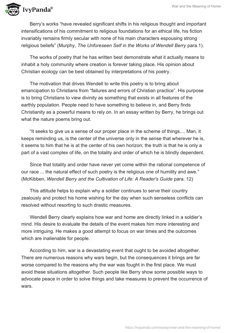 War and the Meaning of Home. Page 5