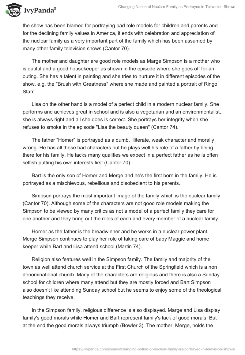 Changing Notion of Nuclear Family as Portrayed in Television Shows. Page 2
