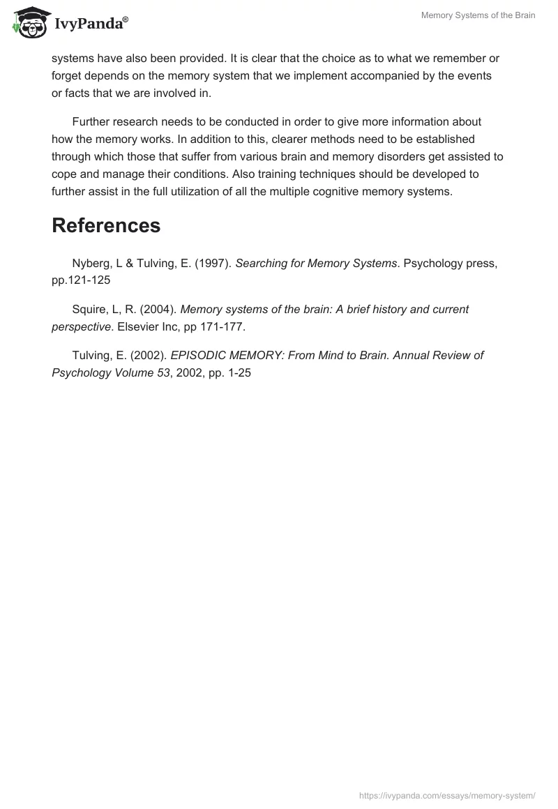 Memory Systems of the Brain. Page 5