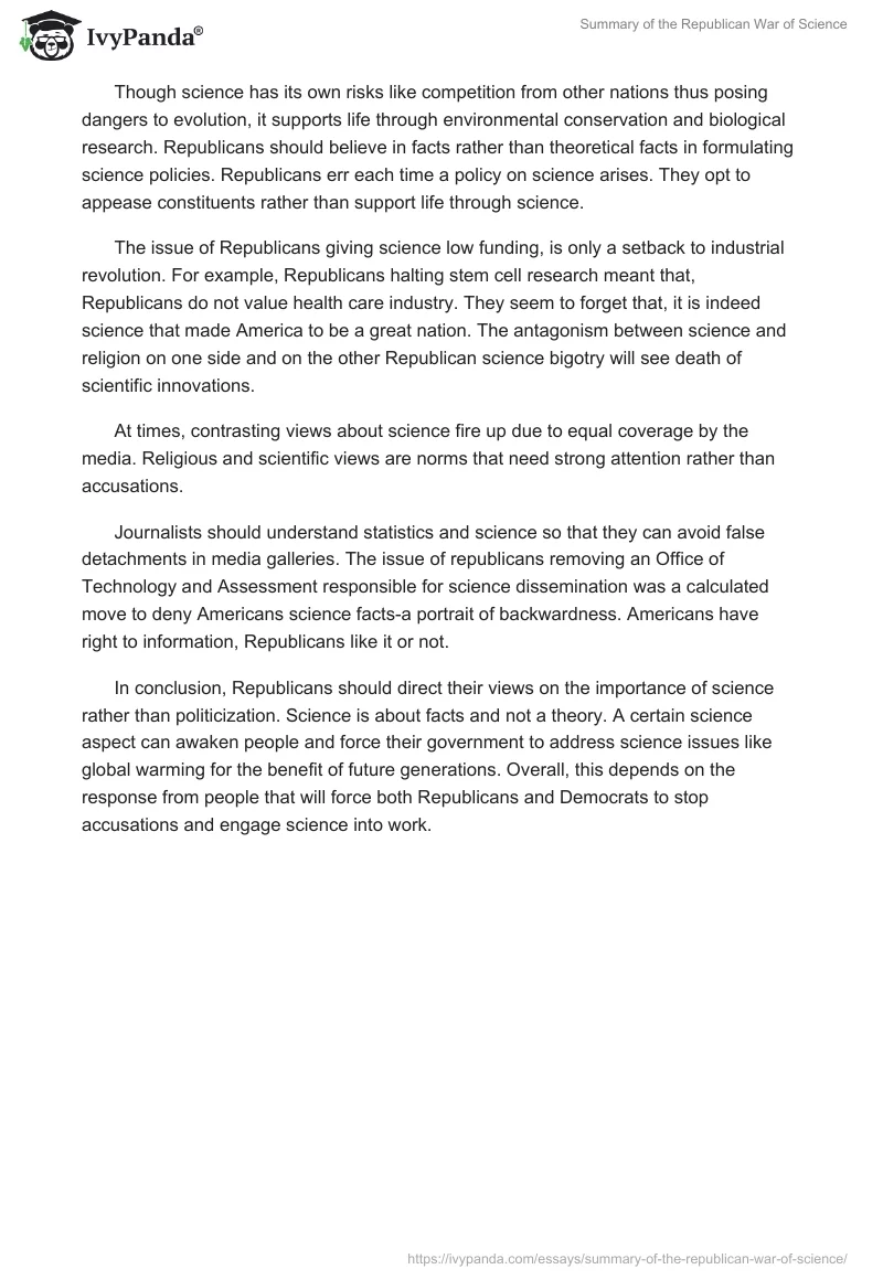 Summary of the Republican War of Science. Page 2