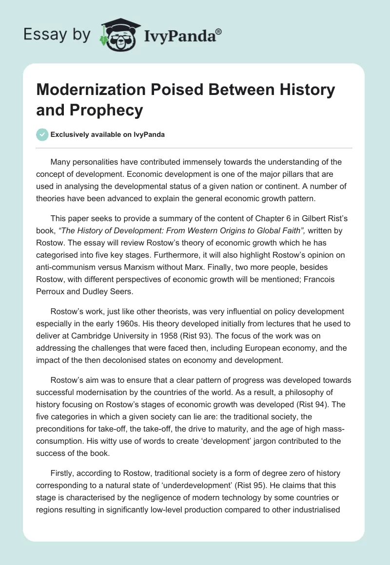 Modernization Poised Between History and Prophecy. Page 1