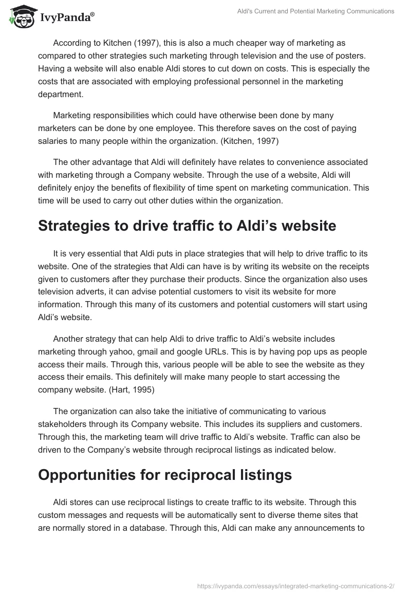Aldi's Current and Potential Marketing Communications. Page 4