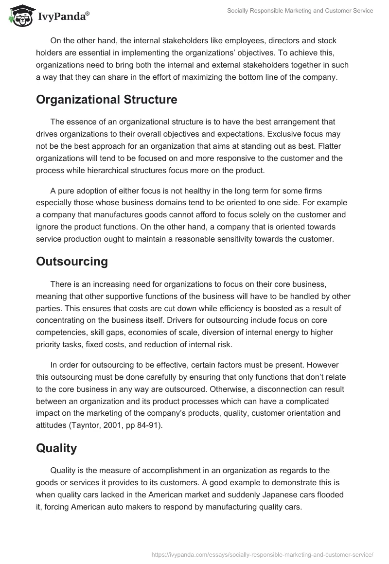 Socially Responsible Marketing and Customer Service. Page 2